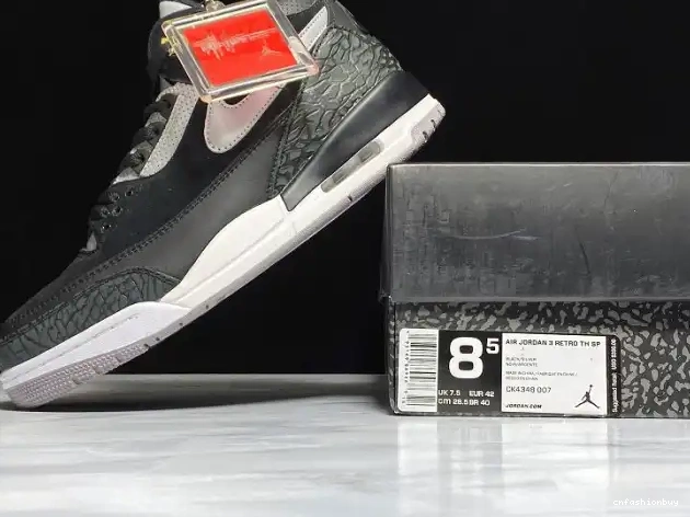 3 Tinker Black Grey Jordan Air Cement CK4348-007 0702